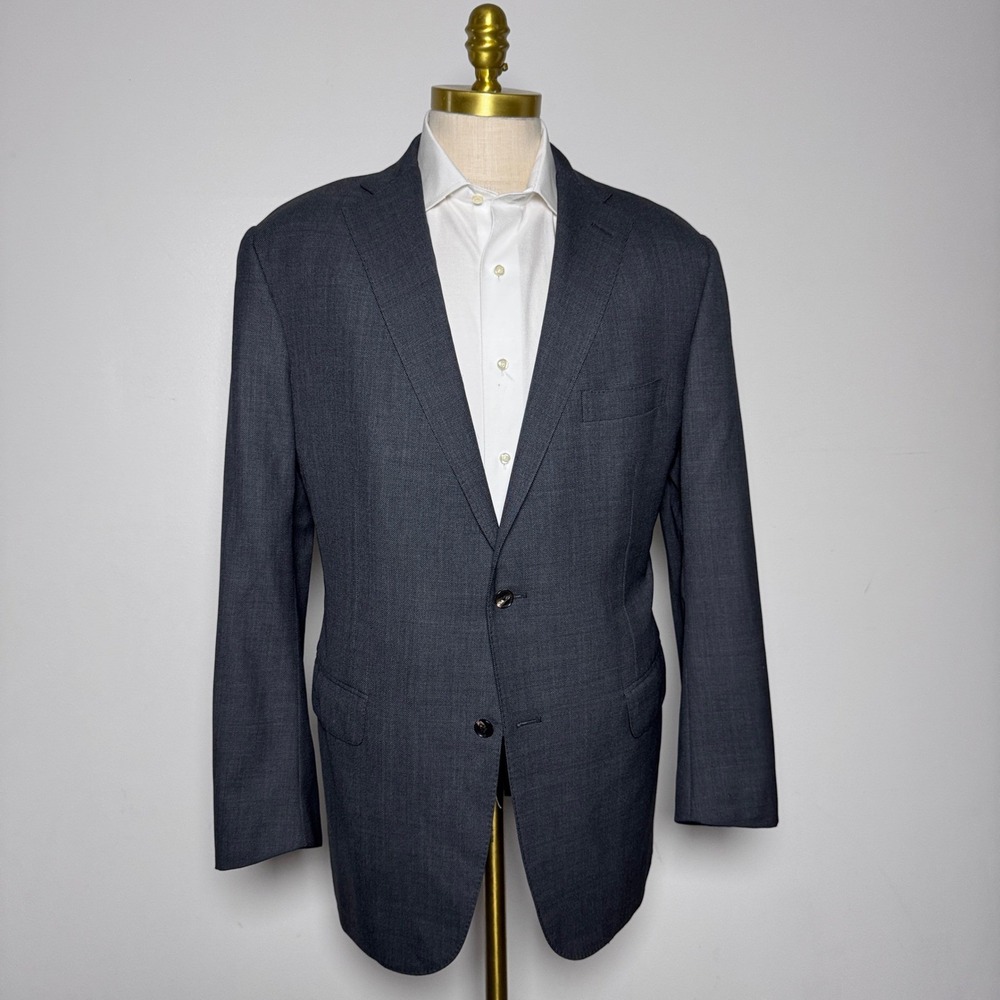 Astor & Black Blazer Mens 40R Charcoal Grey Scabal Super 130s Wool Jacket